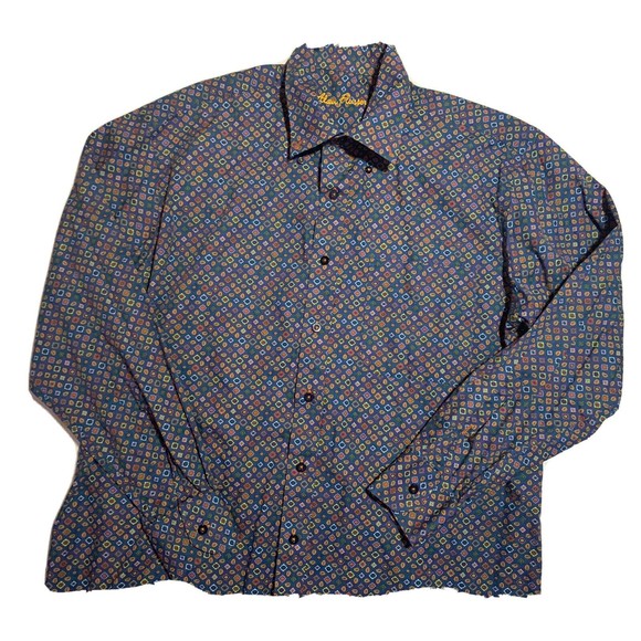 ALAN FLUSSER Casual Shirt Size Large Color Multicolor Design - Picture 1 of 5
